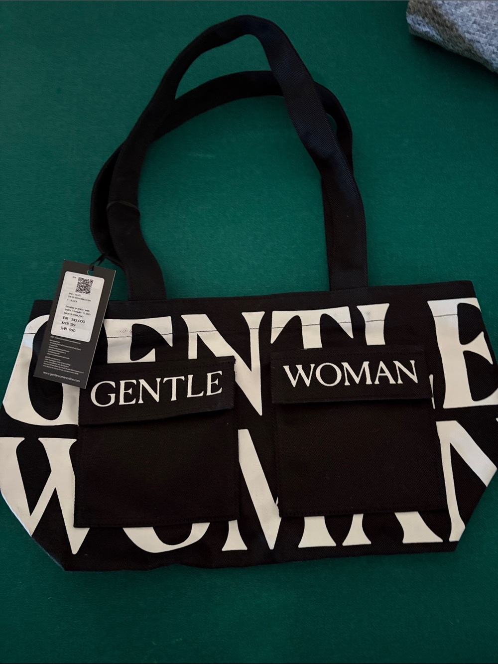 NWT Gentlewoman Double Pocket Mini Tote Bag - Black Canvas